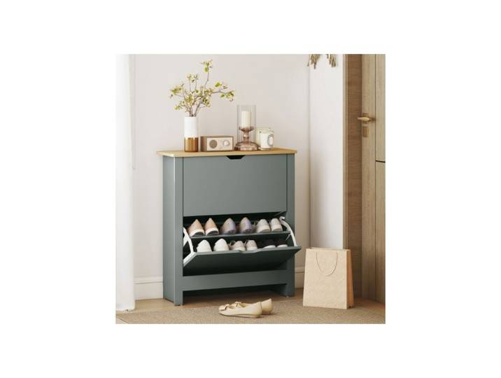 Meuble à chaussures - WESTYLE - 72x26x80 cm - 2 abattants - 12 paires - Anti-basculement