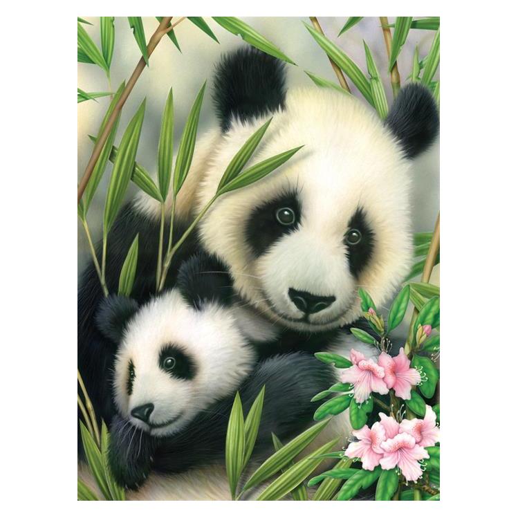Pracht Malen nach Zahlen - Junior "Panda", DIY-Bild ca. 33 x 24 cm, inkl. 7 Acrylfarben (4670-30061)