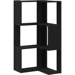 vidaXL Eck-Bücherregal 3 Böden Schwarz Eiche 50x50x102cm Holzwerkstoff