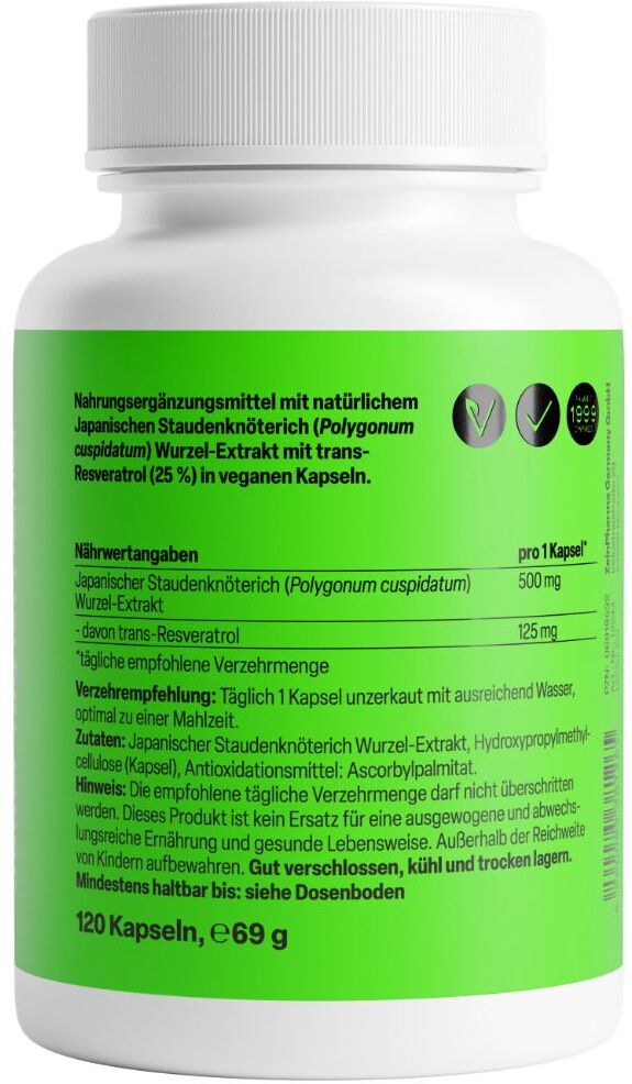 ZeinPharma Resveratrol 125 Caps 120 St Kapseln