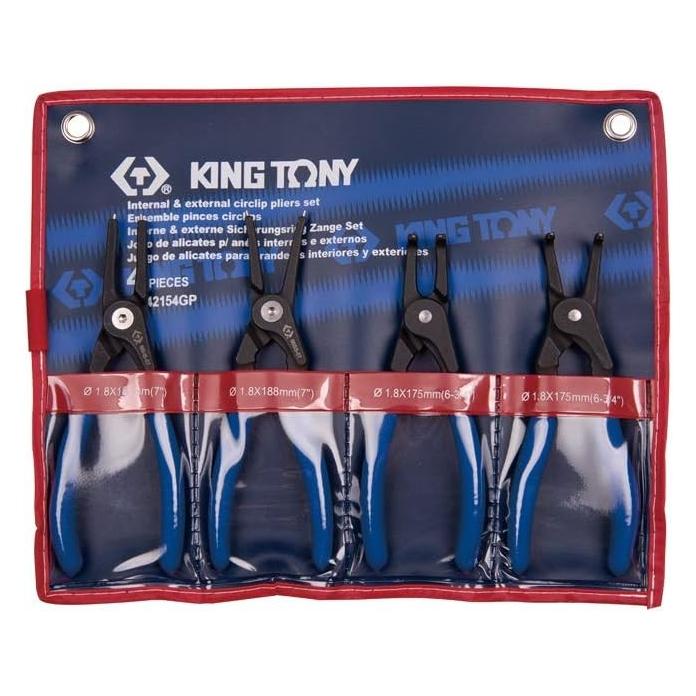 King Estuche alicates Circlips Serie 66-4Pzas (42154GP)