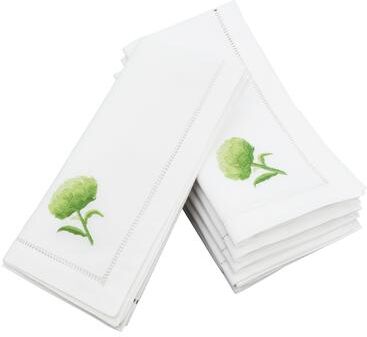 Saro Lifestyle Embroidered Artichoke Hemstitched Cotton Napkin (Set of 6)