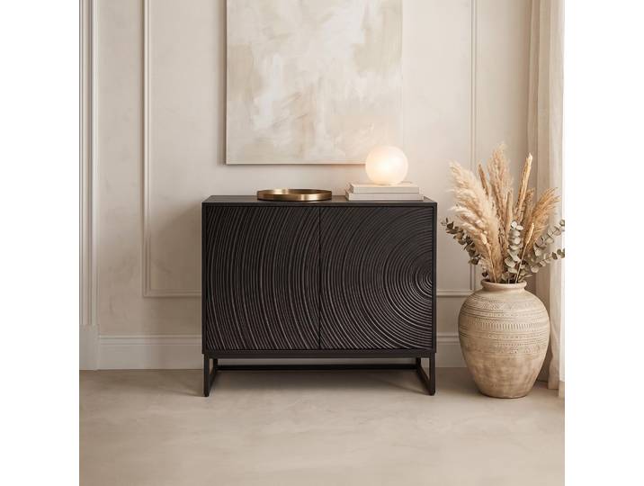 Buffet moderne et design en bois massif noir 85 cm - Radian