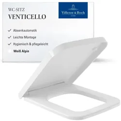Villeroy & Boch, WC Deckel, Venticello WC-Sitz, mit Absenkautomatik und abnehmbaren Sitz