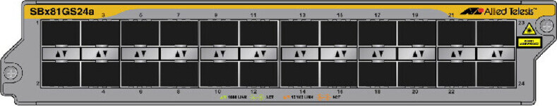 Allied Telesis AT-SBx81GS24a, Gigabit Ethernet, 100,1000 Mbit/s, IEEE 802.1D, IEEE 802.1s, IEEE 802.1w, IEEE 802.1x, IEEE 802.3ad, IEEE 802.3u, IEEE 802.3x, IEEE..., SFP, 3 MB, 802.1x RADIUS, SSH-2