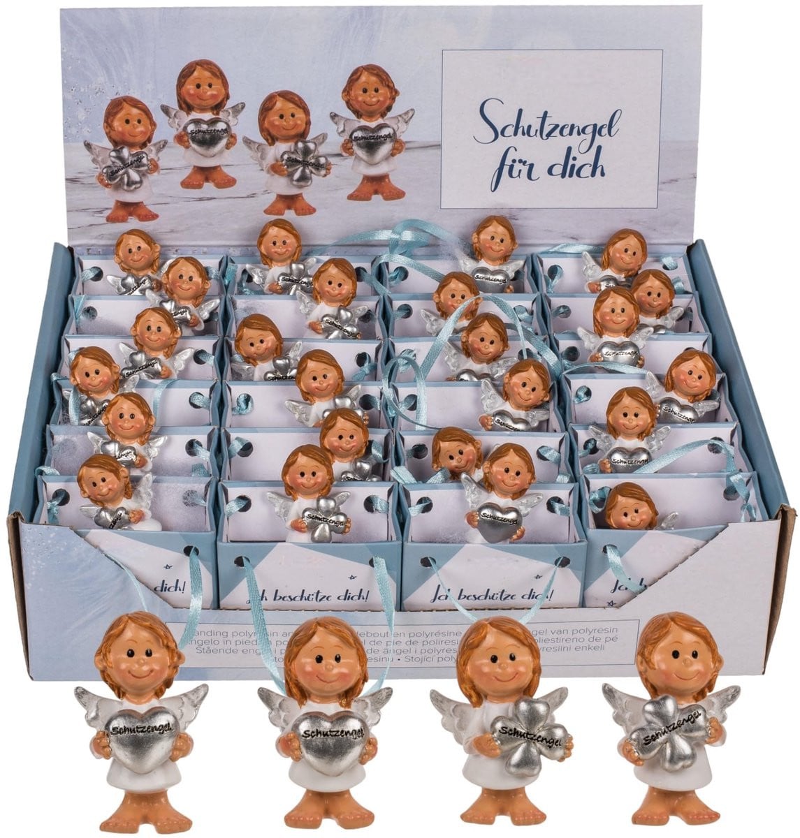 Dailygoods Beschermengel Set - 24 Stuks Handgeschilderde Engeltjes - Hemelse Geluksbrengers