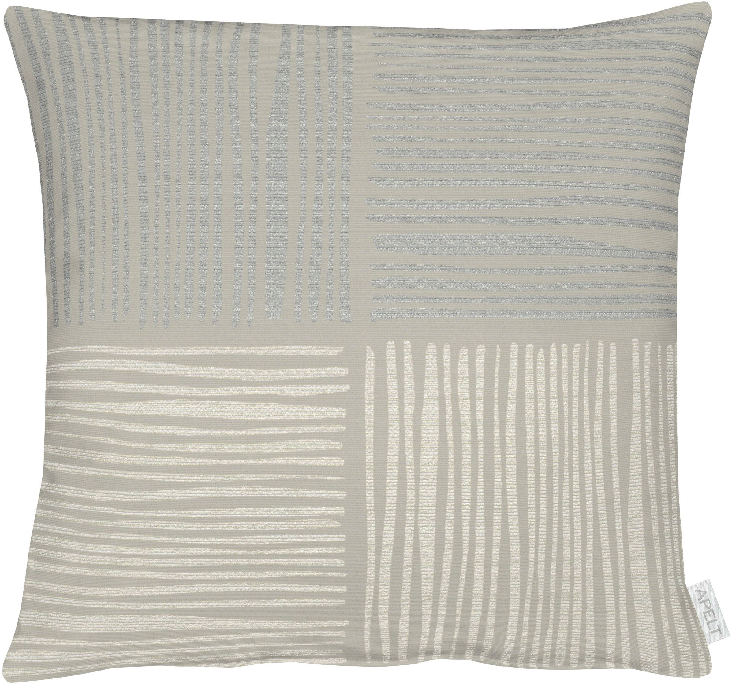 Dekokissen APELT "Timor" Gr. 1, grau (grau, gemustert), B:49cm L:49cm, Baumwolle, Polyester, Dekokissen_Sitzkissen_Kissenhüllen, Dekokissen, Kissenhülle ohne Füllung, 1 Stück grau, gemustert B/L: 49cm x 49cm, 1 Stk.