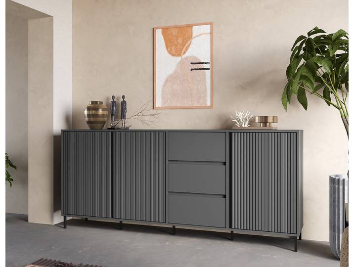Buffet Jitang 213cm Gris/Anthracite