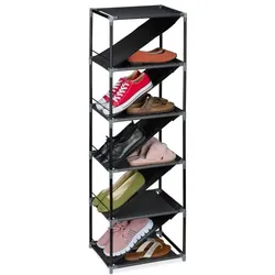 Relaxdays Schuhregal für 11 Paar Schuhe Anthrazit,Schwarz