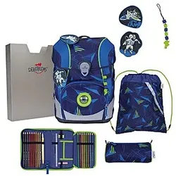 DerDieDas ErgoFlex Tiny LED Schulranzen Set Moon Mission 6-teilig