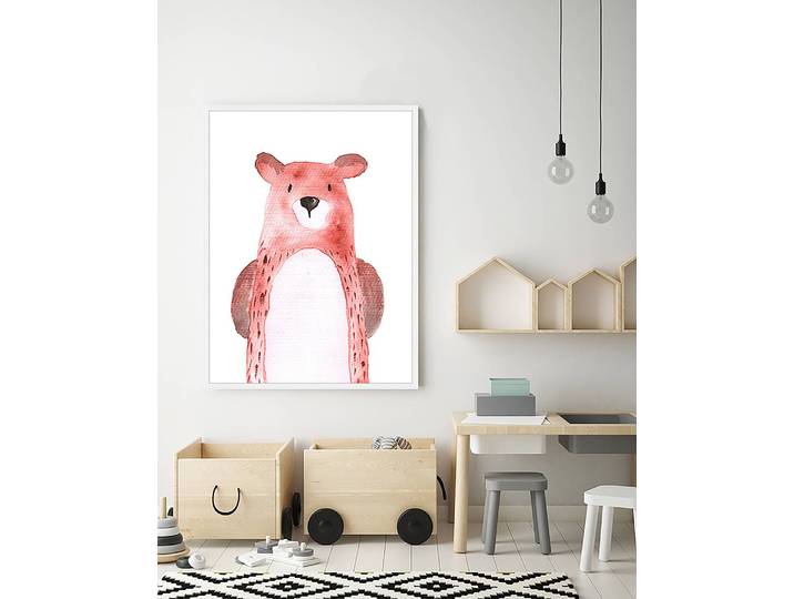 Tableau déco Bear 63 x 83cm Multicolore