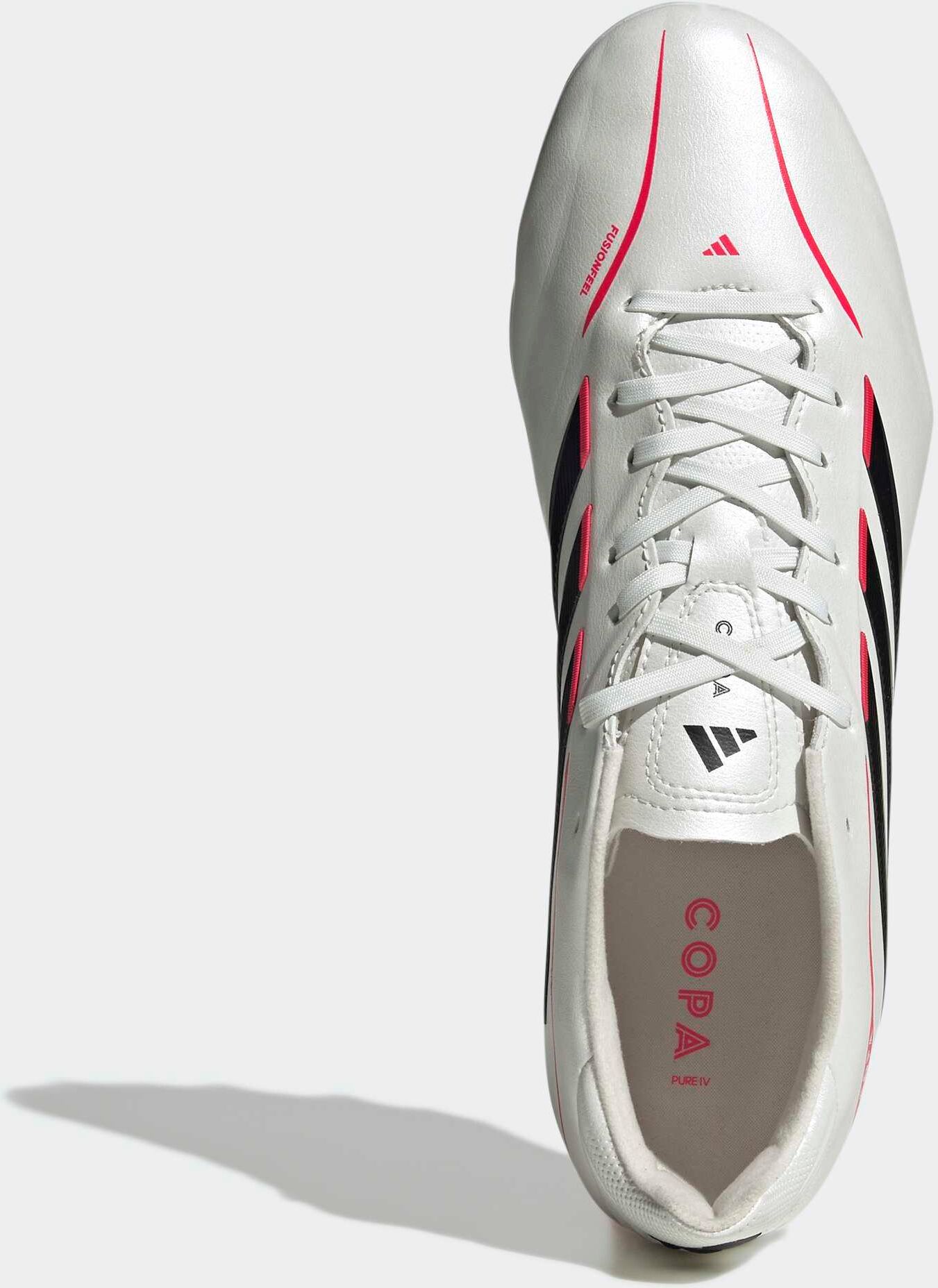 Fußballschuh ADIDAS PERFORMANCE "COPA PURE IV LEAGUE, FESTE BÖDEN", Gr. 44,5, rosa (zero metallic, core schwarz, lucid rot), Synthetik, Schuhe Fußballschuh, Außensohle für feste Böden