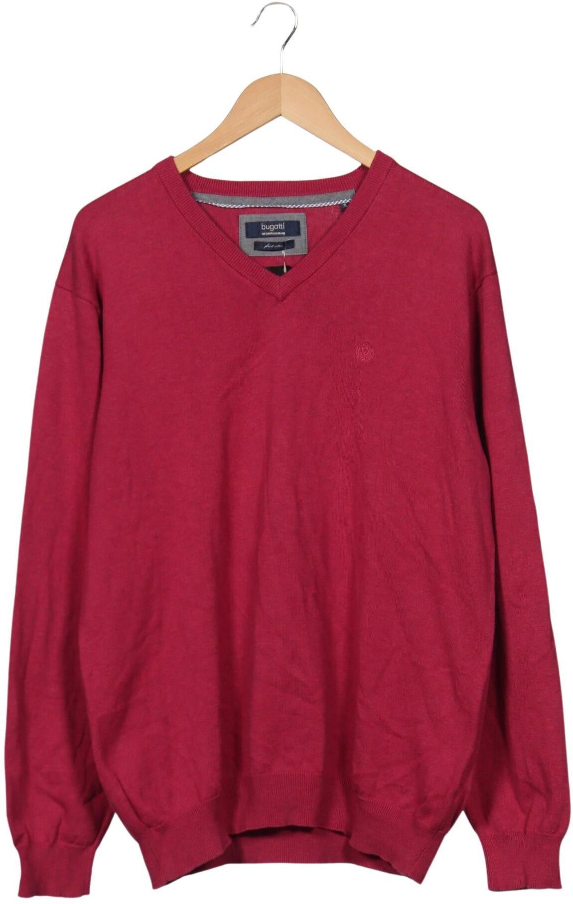 Bugatti Herren Pullover, Rot, Gr. XL, Baumwolle - Second Hand
