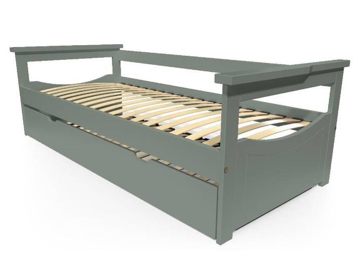 Lit Gigogne 90x190 Topaze Pin massif 90x190 Gris