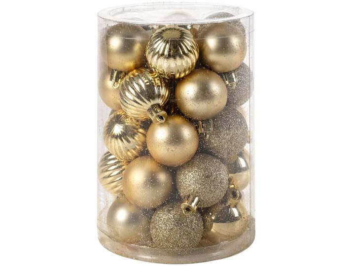 Weihnachtskugel COCON 34 Stk. Gold 4cm - Weihnachtskugeln 34er- Set