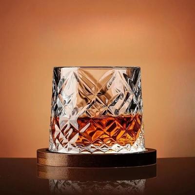 Uplifted Finds Rotating Crystal Whiskey Tumbler High Performance Spinning Spirits Glass With Centrifugal Aeration Base diamond