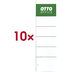 OTTO Office 10er-Pack Ordner-Rückenschilder 54x190mm zum Einstecken weiß, 8 cm