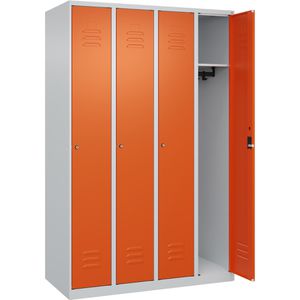 CP-Möbel Spind Classic PLUS, orange, 4 Abteile, mit Zylinderschloss, 120 x 185 cm