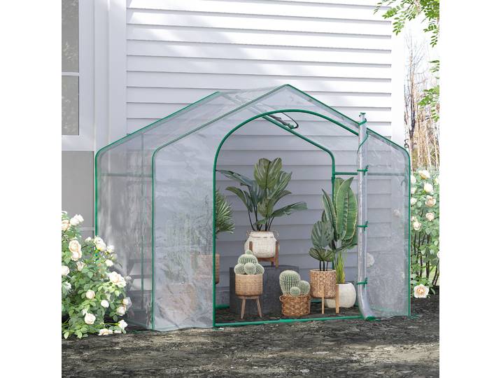 Outsunny Serre Extérieure Plastique Acier 180x100x152cm Transparent