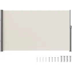 VEVOR Seitenmarkise 160 x 300 cm Seitenwandmarkise aus Polyestergewebe mit PU-Beschichtung Markise einziehbarer Griff mit Federmechanismus Sichtschutz Blickschutz für Balkone Innenhöfe UV30 Beige