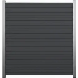 Endorphin, Gartenzaun, EASY-ROM DIY ALU-Rhombuszaun in anthrazit 4 Element 180x180cm 5 Pfosten 7x7x235cm in silber