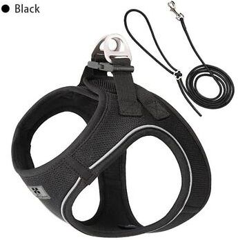 Uplift Essentials Safe Stride Reflective Dog Harness & Leash Set black xs