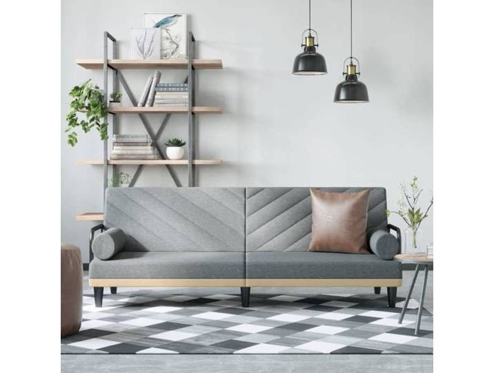 Canapé-lit - - Banquette convertible - Tissu - Gris clair - 205x89x70 cm 171ers88k