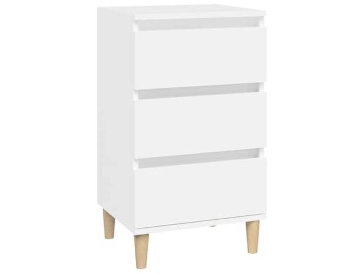 Heofavd Nachttisch Weiß 40x35x70 cm Beistellschrank mit 3 Schubladen