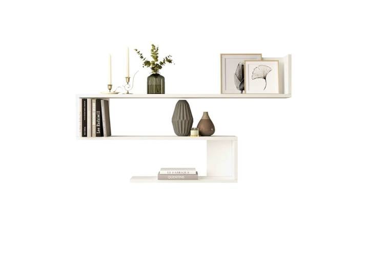 Etagère murale 3 tablettes effet bois blanc