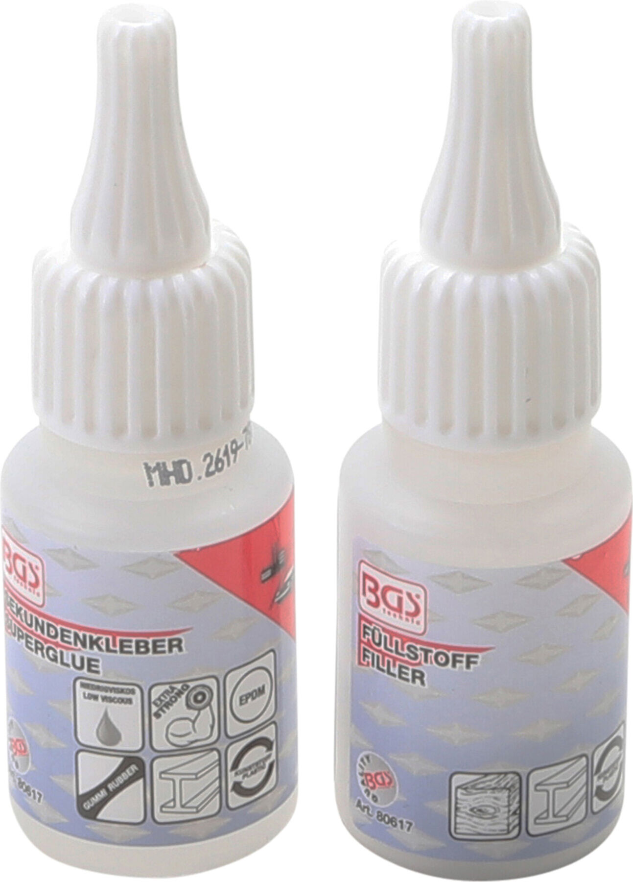 BGS Klebstoff-Reparaturset 80617, 2-K Schweißnaht, Industrieklebestoff 20g / Granulat 20g ; BGS technic)