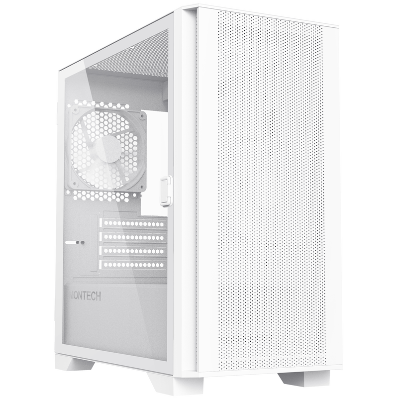 Montech AIR 100 LITE PC Gehäuse, Midi-Tower, Micro-ATX, Tempered Glass - weiß