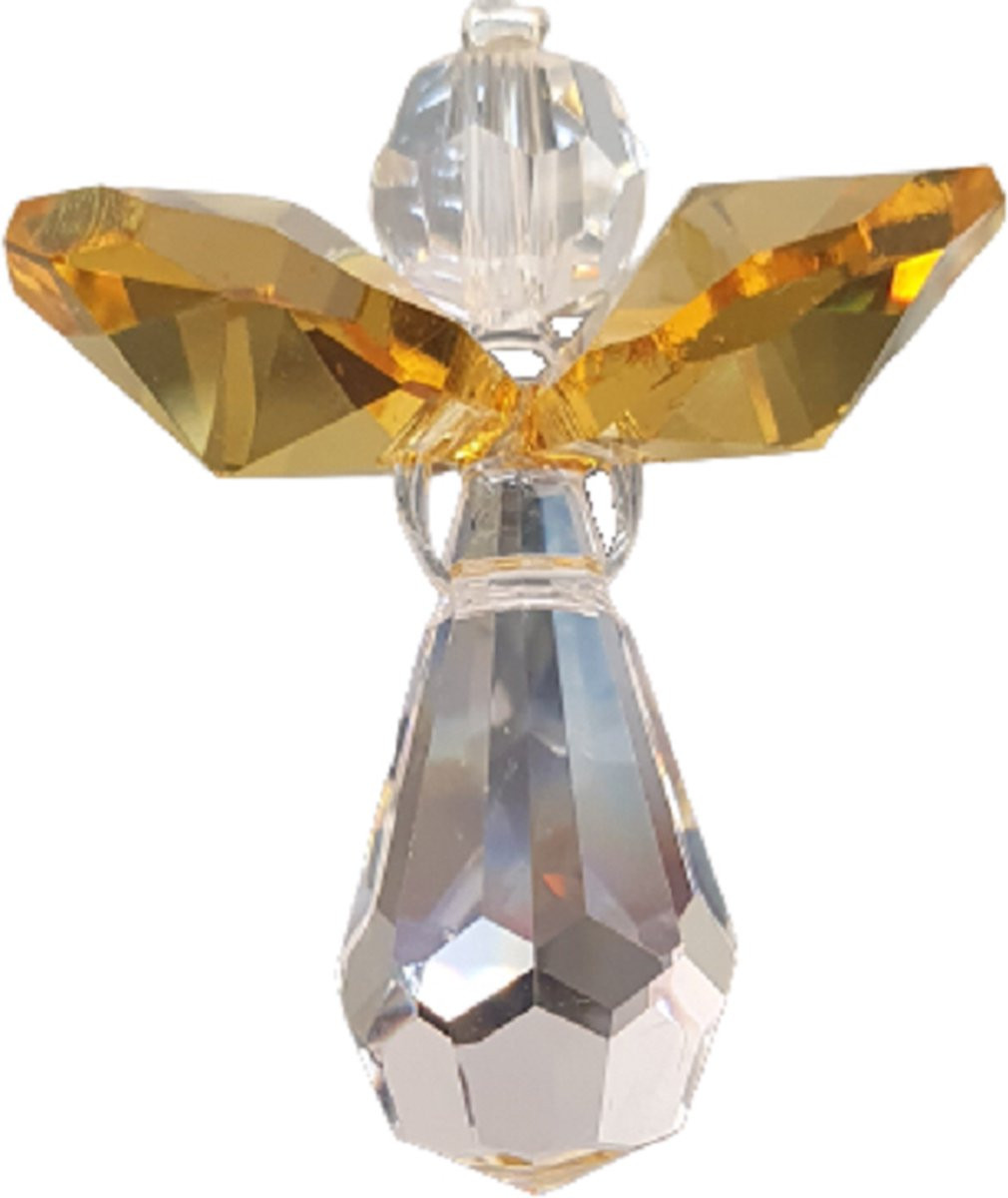 CrystalDesign Beschermengel Raamhanger Geel met Swarovski Kristal