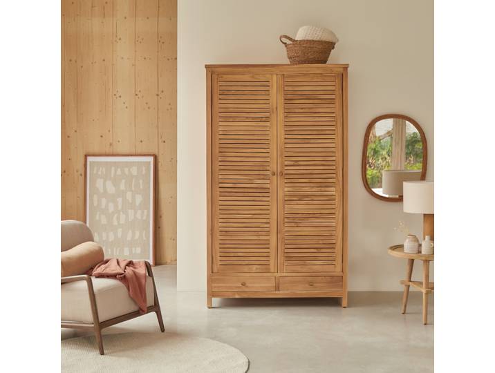 Schrank aus massivem Teakholz Suzette - Natur - Teak