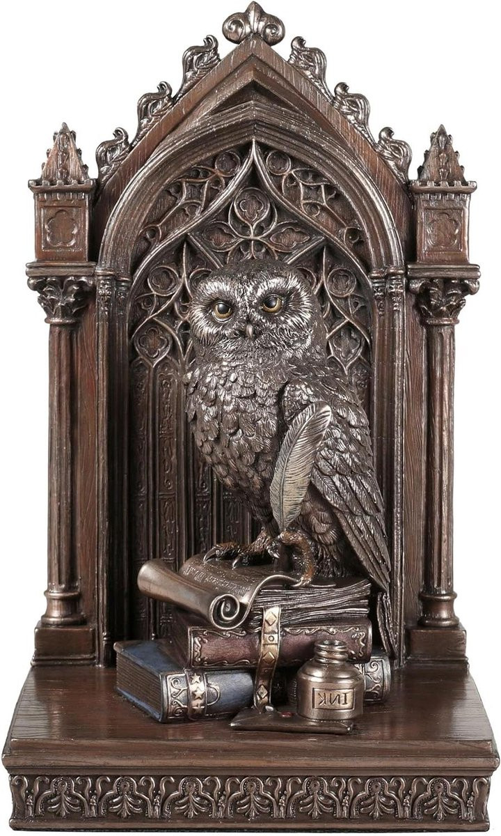 Uil van Wijsheid Beeld - Bronzen Afwerking - Hars Woondecoratie - 24,45 cm