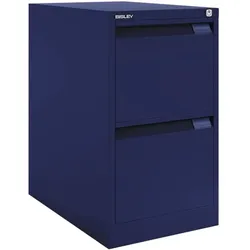 Bisley Hängeregistraturschrank A4, einbahnig, 2 Schübe blau, 41.3x71.1x62.2 cm