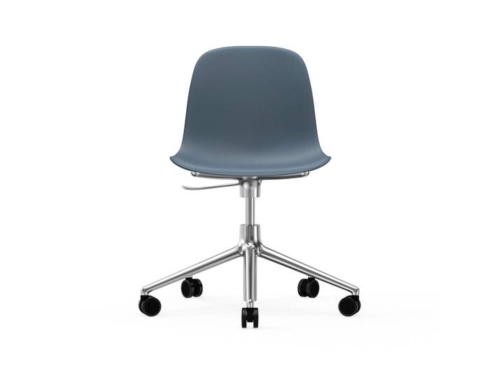 Normann Copenhagen Form chair drehbar, 5W Bürostuhl Blau, Aluminiumrollen