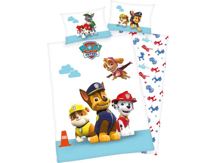 Babybettwäsche PAW PATROL Paw Patrol , bunt, B/L: 100cm x 135cm, 1 Stk., 1 Stk., Flanell, B/L: 60cm x 40cm, Flanell, Obermaterial: 100% Baumwolle, Bettwäsche, Babybettwäsche, mit tollem Paw Patrol Motiv