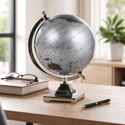 Sagebrook Home "Globes - Black/Silver Desk Globe with Metal Base, 10"" - 12.0"""