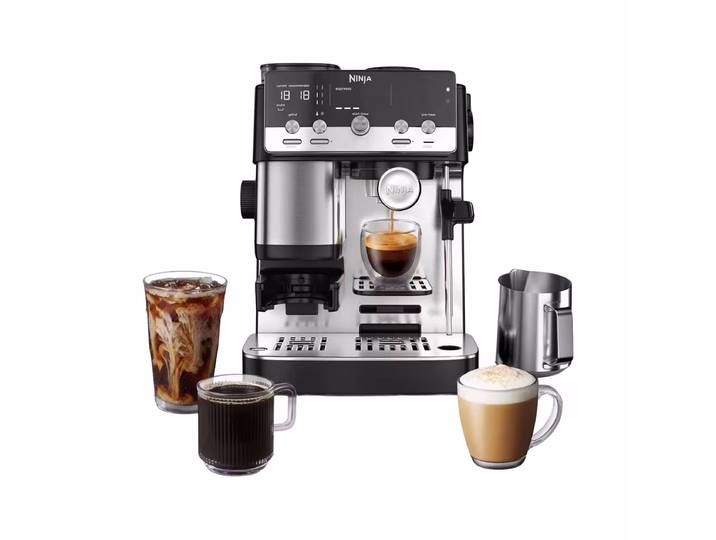 Ninja ES301CH Luxe Café MINI Siebträgermaschine – Siebträgermaschine/Espressomaschine – schwarz / silber