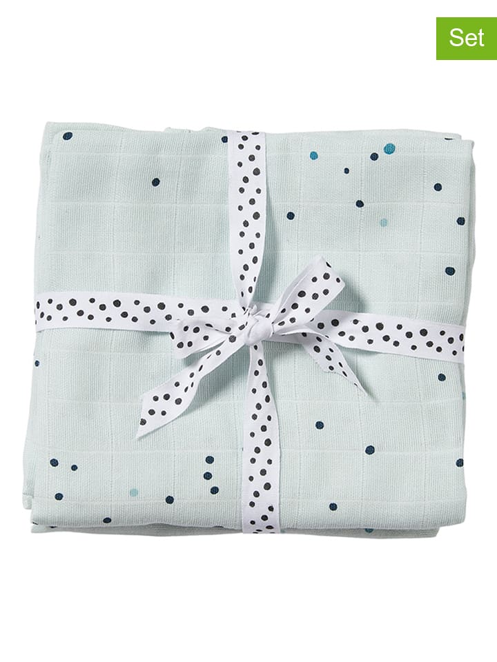 done by deer 2er-Set: Mulltücher "Dreamy dots" in Hellblau - (L)120 x (B)120 cm - onesize