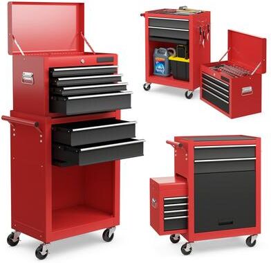 6-Drawer Rolling Toolbox Tool Storage Cabinet Combination w/ Lock
