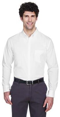 CORE365 88193 Men's Operate Long-Sleeve Twill Shirt in White size Large   Cotton/Polyester Blend