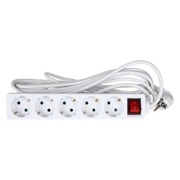 Besk 5-Socket Extension Lead 5m 3Gx1.0mm White (5 m, CEE 7/4) (4750959023877)