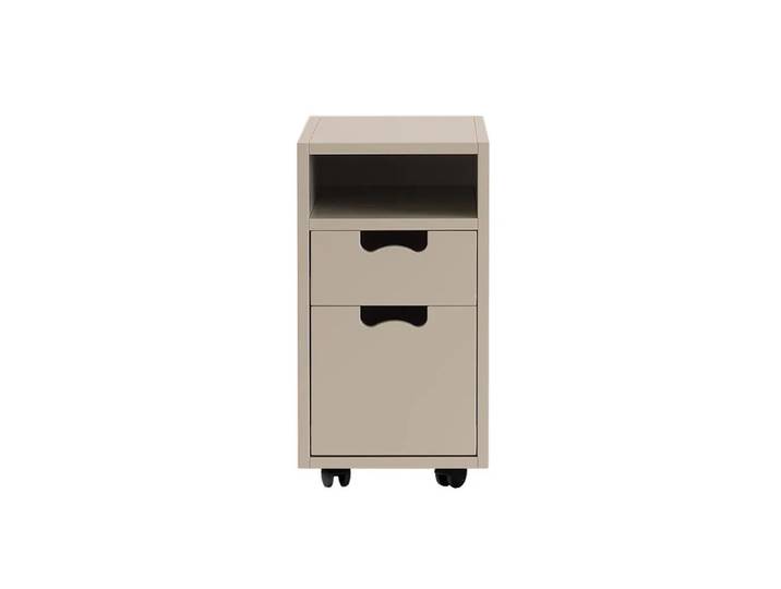 Asplund Snö G3 Nachttisch Dark sand, schwarze Räder