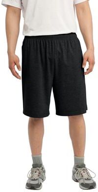 Sport-Tek ST310 Jersey Knit Short with Pockets Top in Black size 3XL   Polyester Blend