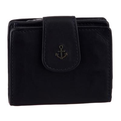Geldbörse HARBOUR 2ND "Stella", Damen, blau (navy), Rindsleder, washed, Kleinlederwaren, Unisex Portemonnaie, Geldbeutel mit Logoaufnäher