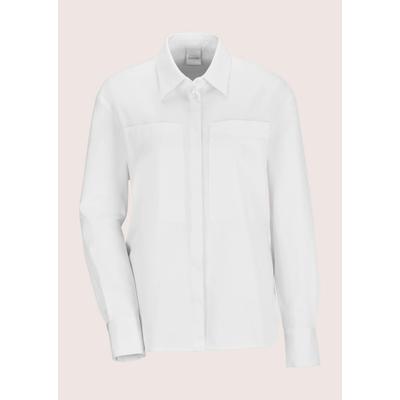 Hemdbluse MADELEINE "Hemdbluse Modische Bluse mit verdeckter Knopfleiste", Damen, Gr. 40, weiß, Obermaterial: 97% Baumwolle CO. 3% Elasthan EL., Modern, normal, Blusen Hemdbluse