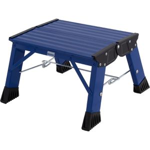 Krause Klapptritt Treppy PlusLine, 130341, blau, aus Aluminium, beidseitig begehbar, mit 1 Stufe