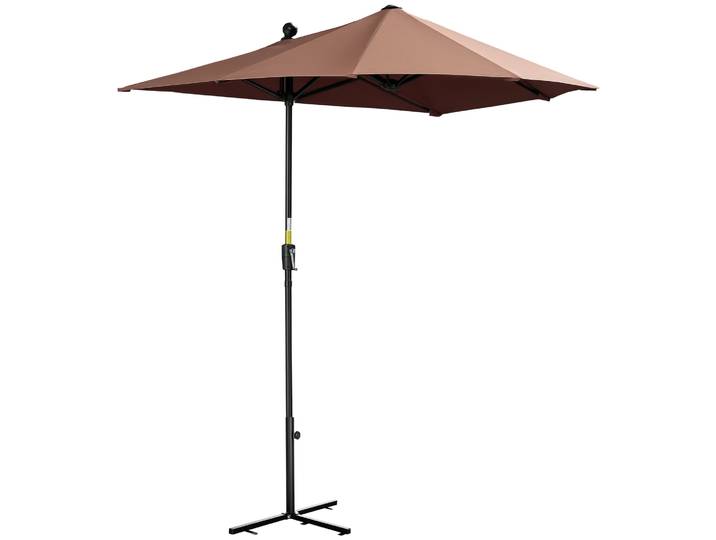Parasol de terrasse Outsunny 200x190x240 cm avec manivelle, mât en acier et base croisée anti-UV pour terrasse, balcon, café