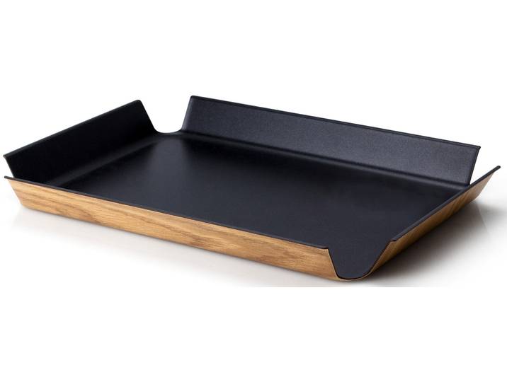 Tablett CONTINENTA, braun (schwarz, holzfarben), B:40cm L:54,5cm, Holzwerkstoff, Tabletts, Tablett